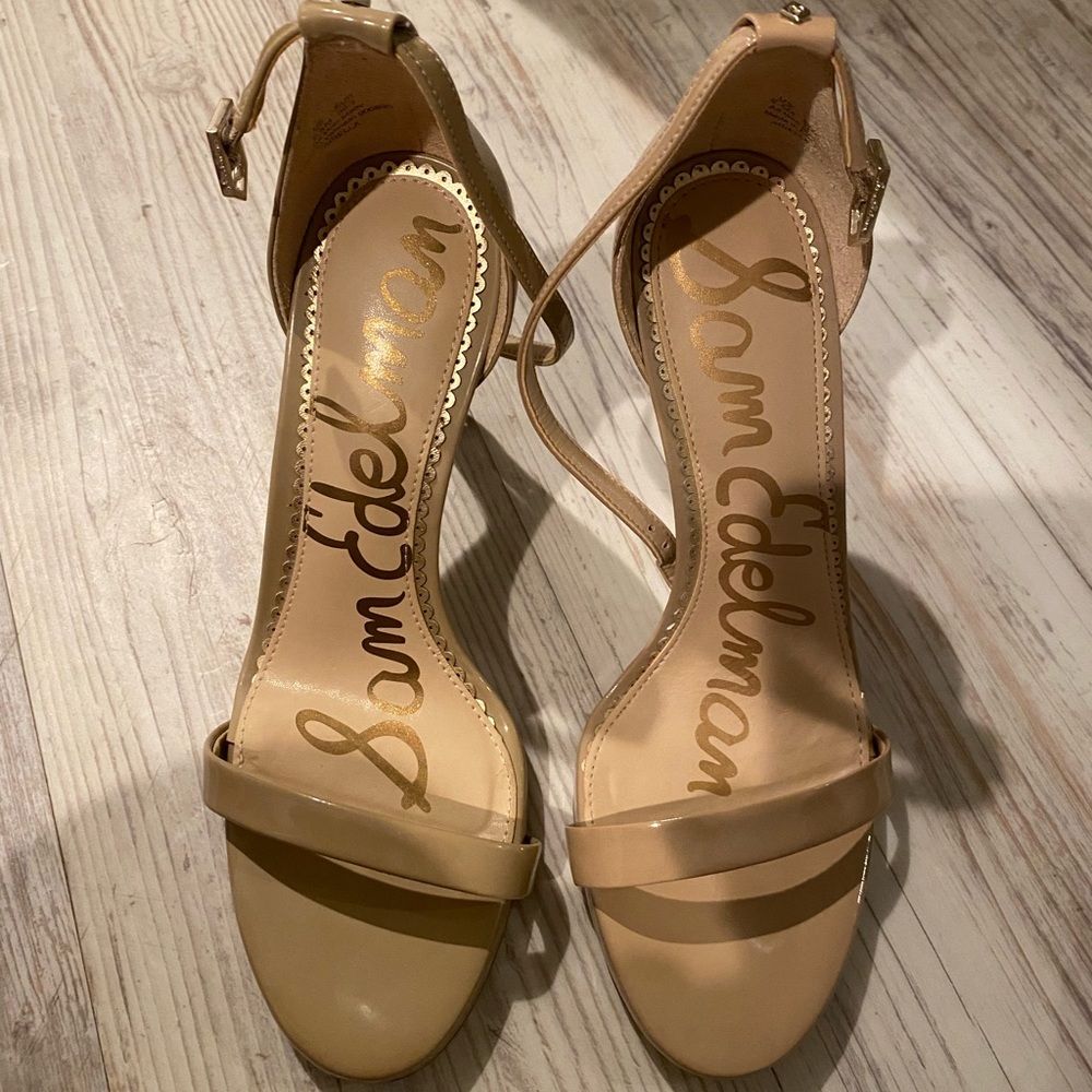 Sam Edelman Nude Patent Heels